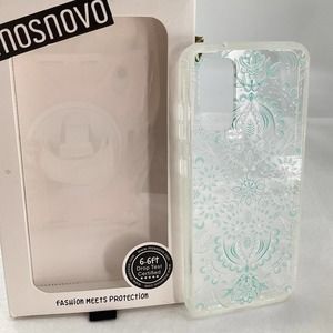 Mosnovo Phone Case For Samsung Galaxy S20, Aqua and White